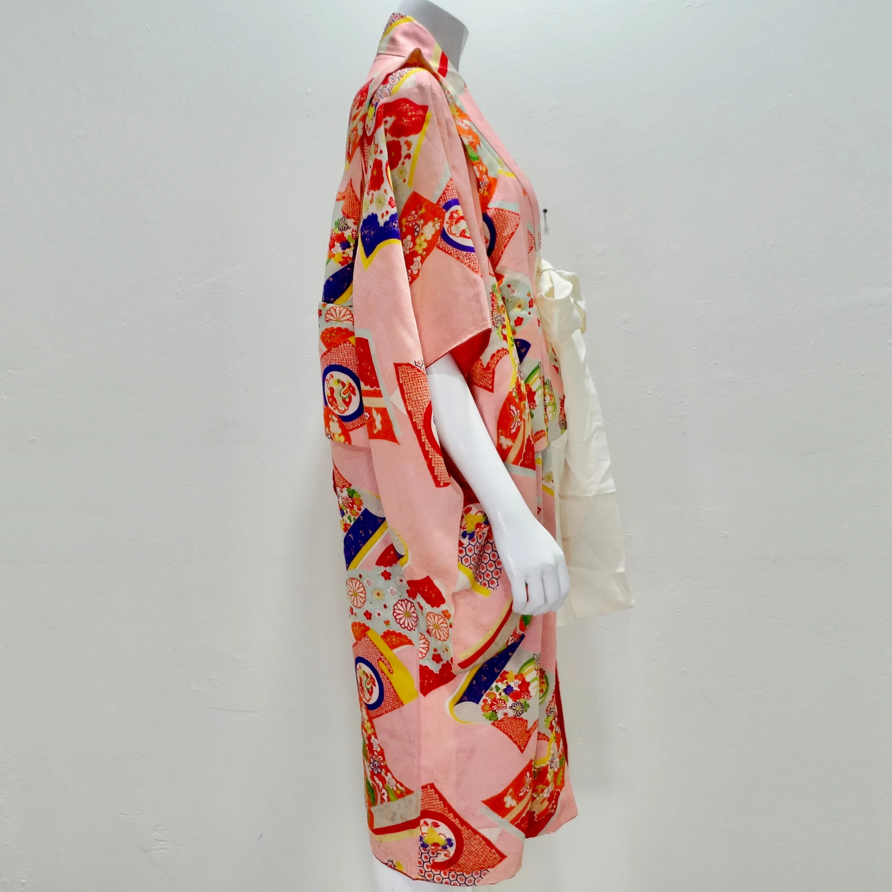 1970s Handmade Japanese Multicolor Silk Kimono