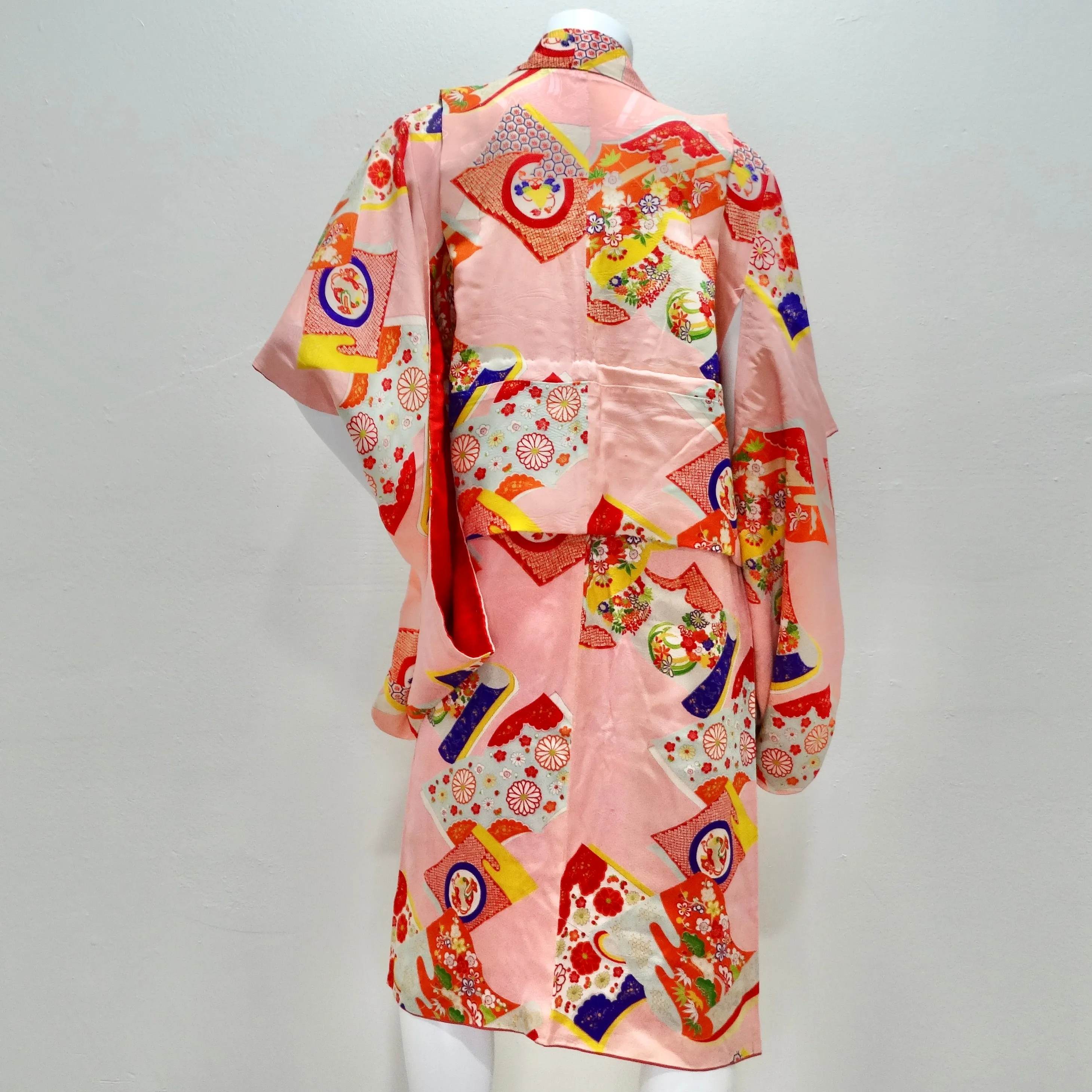 1970s Handmade Japanese Multicolor Silk Kimono