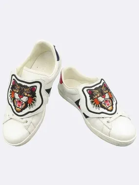 478190 DOP80 Ace Three Stripes Angry Cat White Leather Men s Sneakers 6