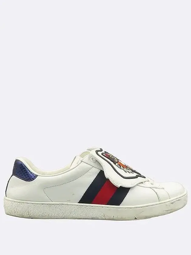 478190 DOP80 Ace Three Stripes Angry Cat White Leather Men s Sneakers 6