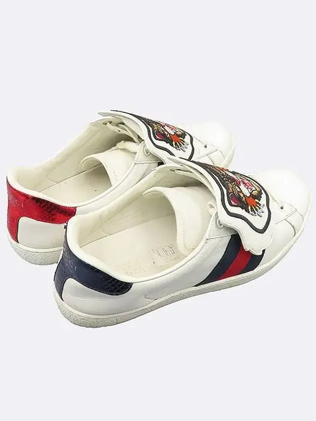 478190 DOP80 Ace Three Stripes Angry Cat White Leather Men s Sneakers 6