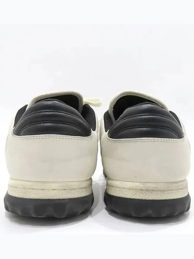 741656 White Fabric Black Leather Trim MAC80 Dirty Men s Sneakers 8 275MM