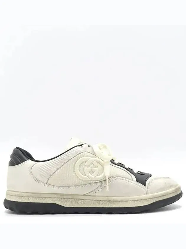 741656 White Fabric Black Leather Trim MAC80 Dirty Men s Sneakers 8 275MM