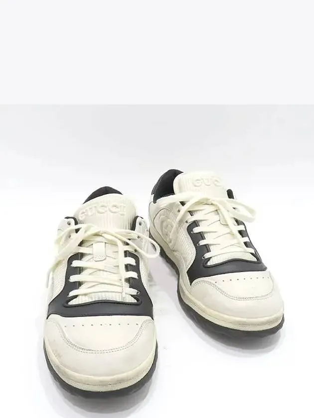 741656 White Fabric Black Leather Trim MAC80 Dirty Men s Sneakers 8 275MM
