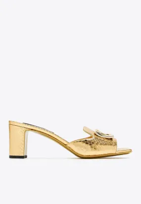 Abaya 60 Python Print Leather Mules