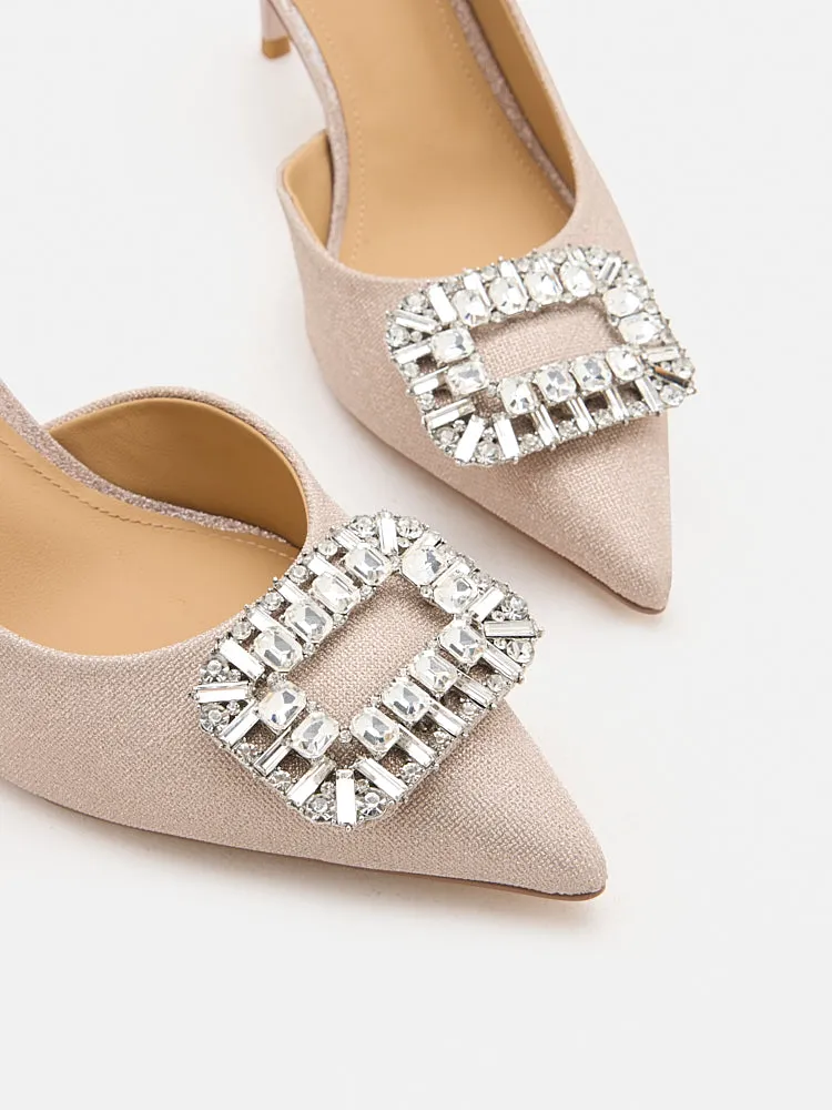Ayra Diamante Embellished High Heels