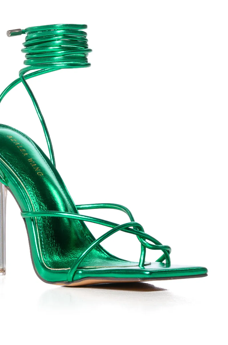 AZALEA WANG HYPER GREEN TIE SANDAL