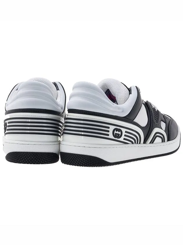 Basket Leather Low Top Sneakers Black White