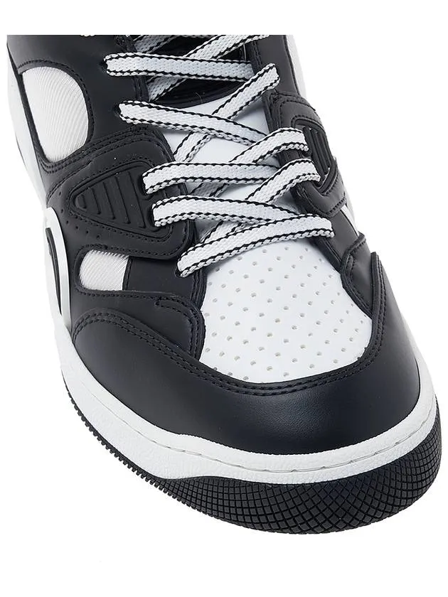Basket Leather Low Top Sneakers Black White