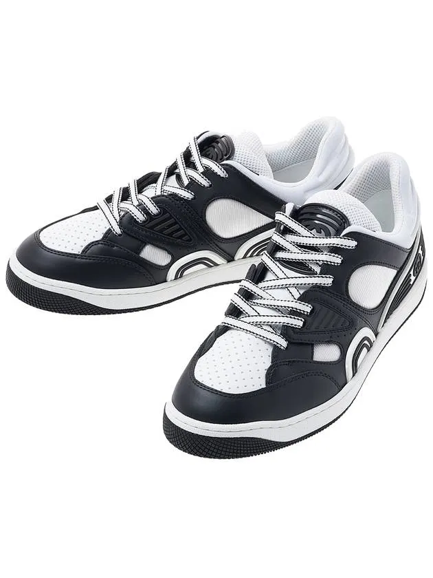 Basket Leather Low Top Sneakers Black White