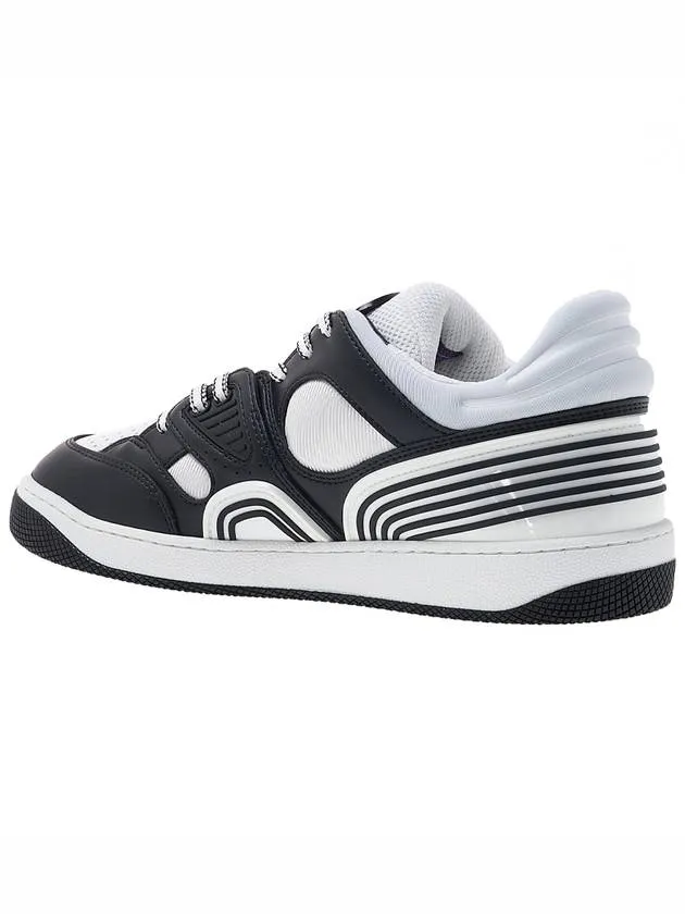 Basket Leather Low Top Sneakers Black White