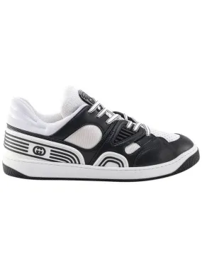 Basket Leather Low Top Sneakers Black White