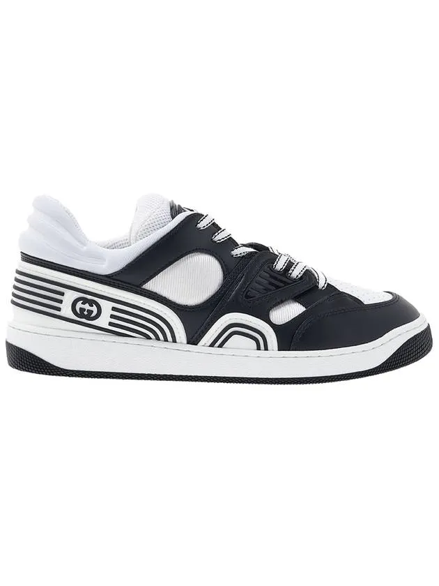 Basket Leather Low Top Sneakers Black White