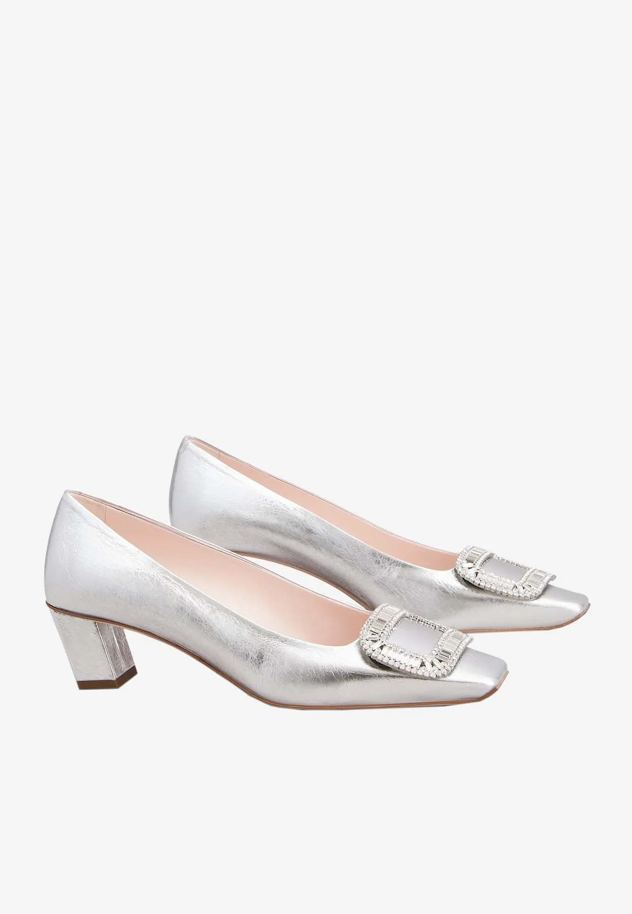Belle Vivier 45 Metallic Leather Pumps
