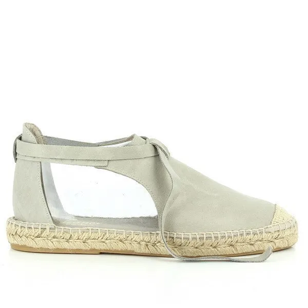 Calzanor 9307BPO Grey Lace-Up Espadrilles