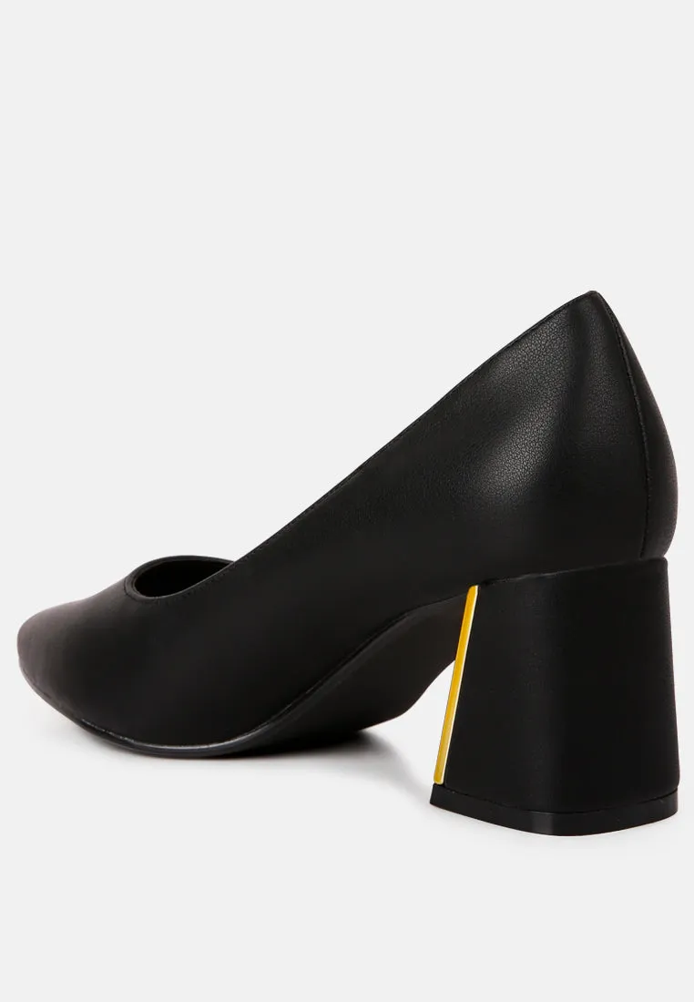 Casey Metallic Detail Block Heel Pumps By RAG