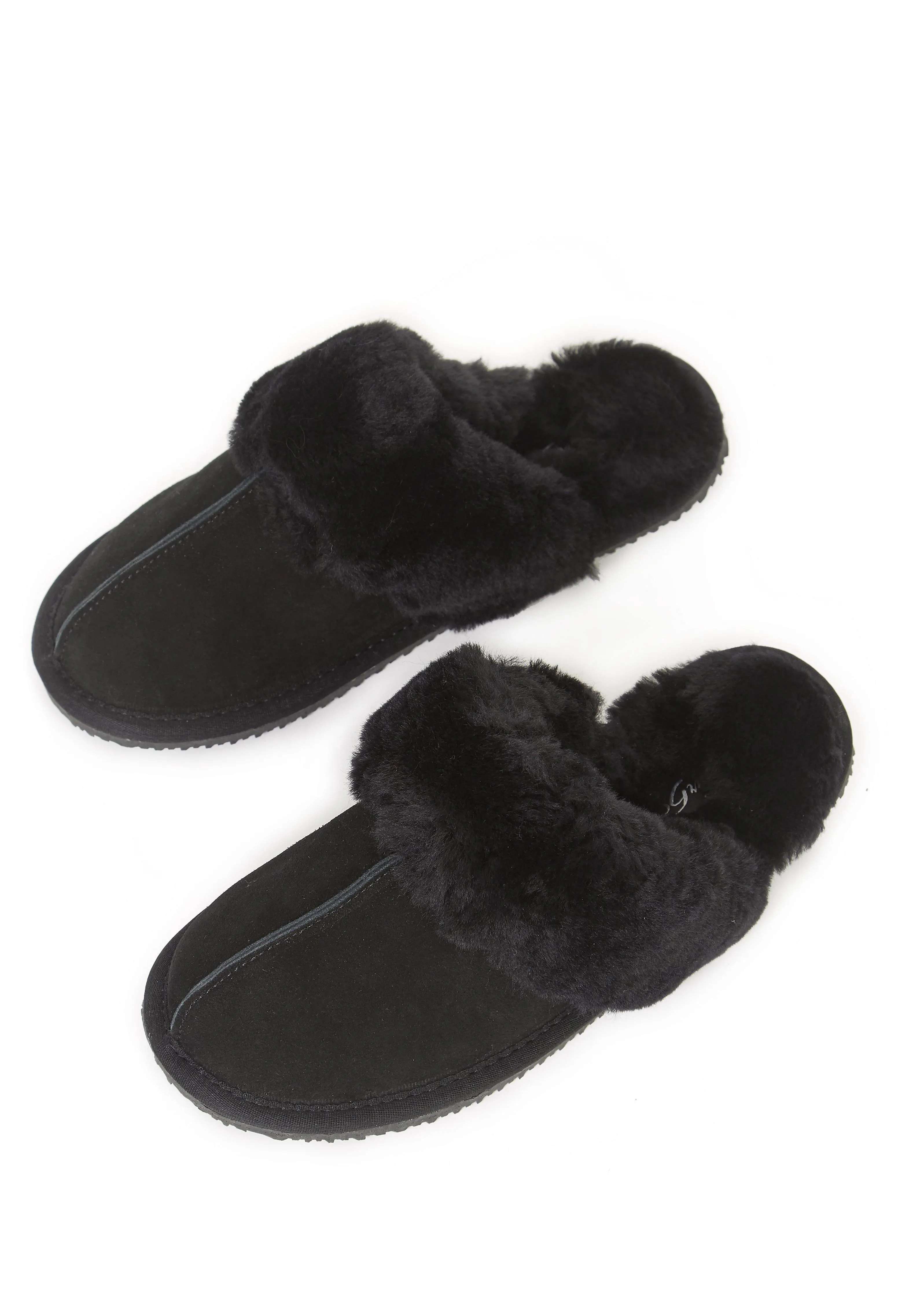 Classic Black Sheepskin Slippers