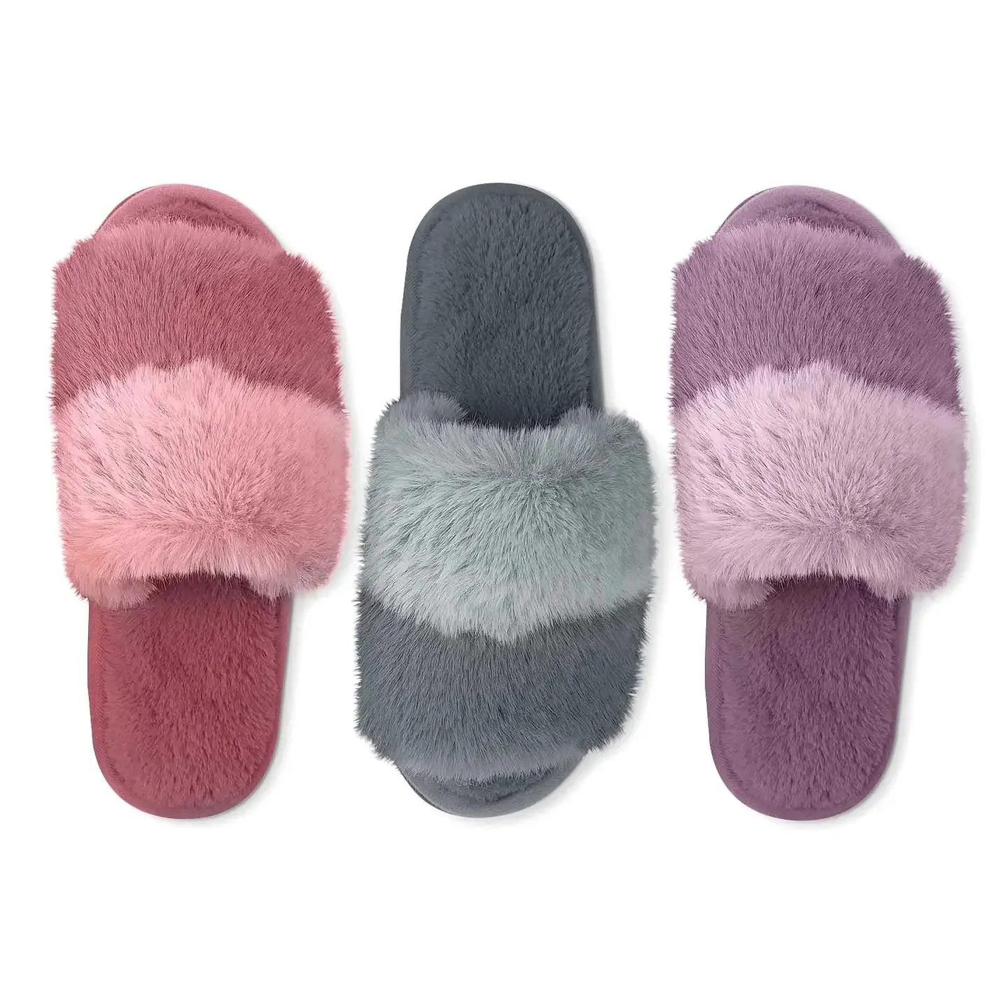 Cotton Candy Puff Slippers - Grape
