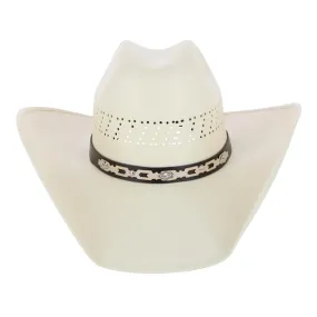 CTM® Men's Buffalo Crown Canvas Western Hat with Geometric Hatband