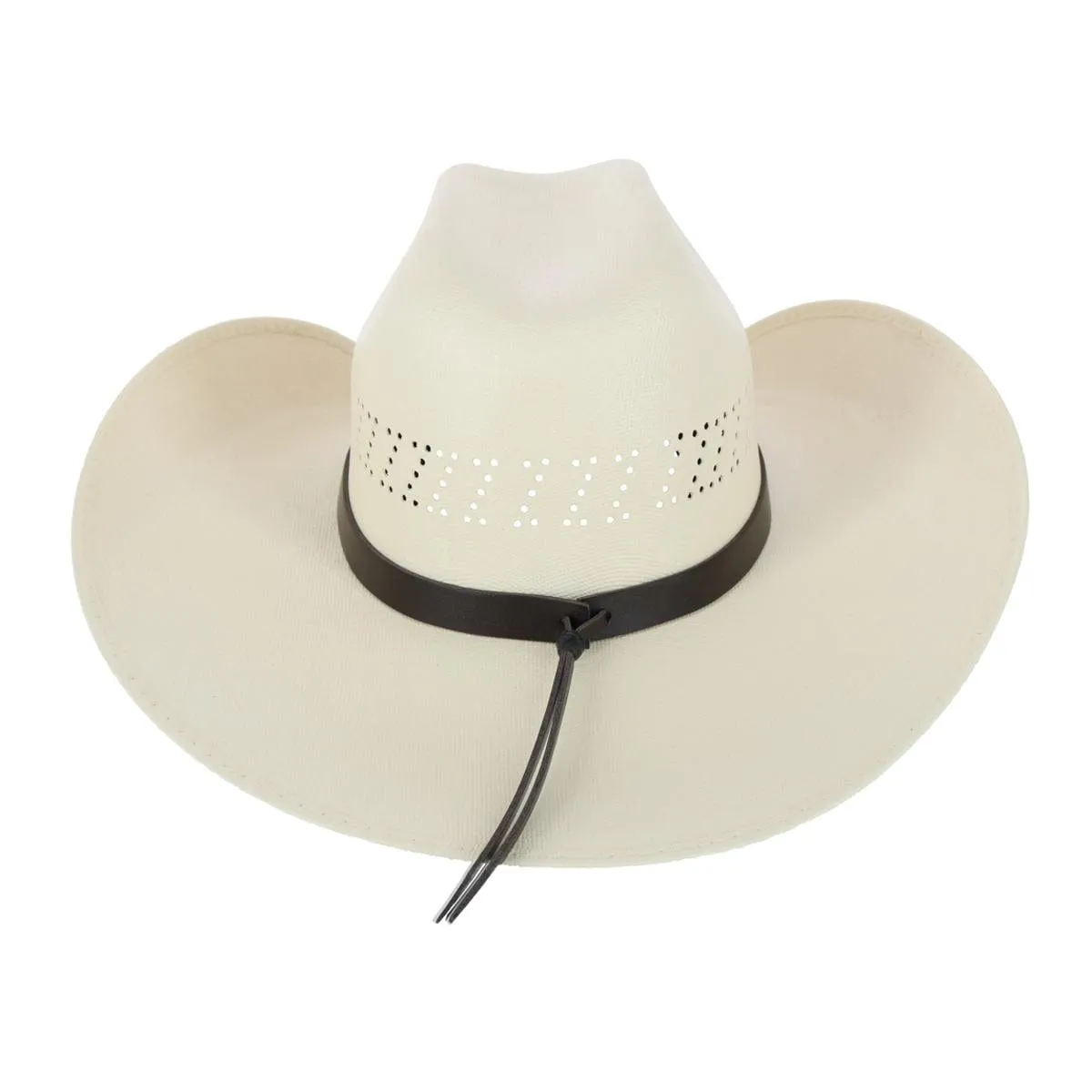 CTM® Men's Buffalo Crown Canvas Western Hat with Geometric Hatband