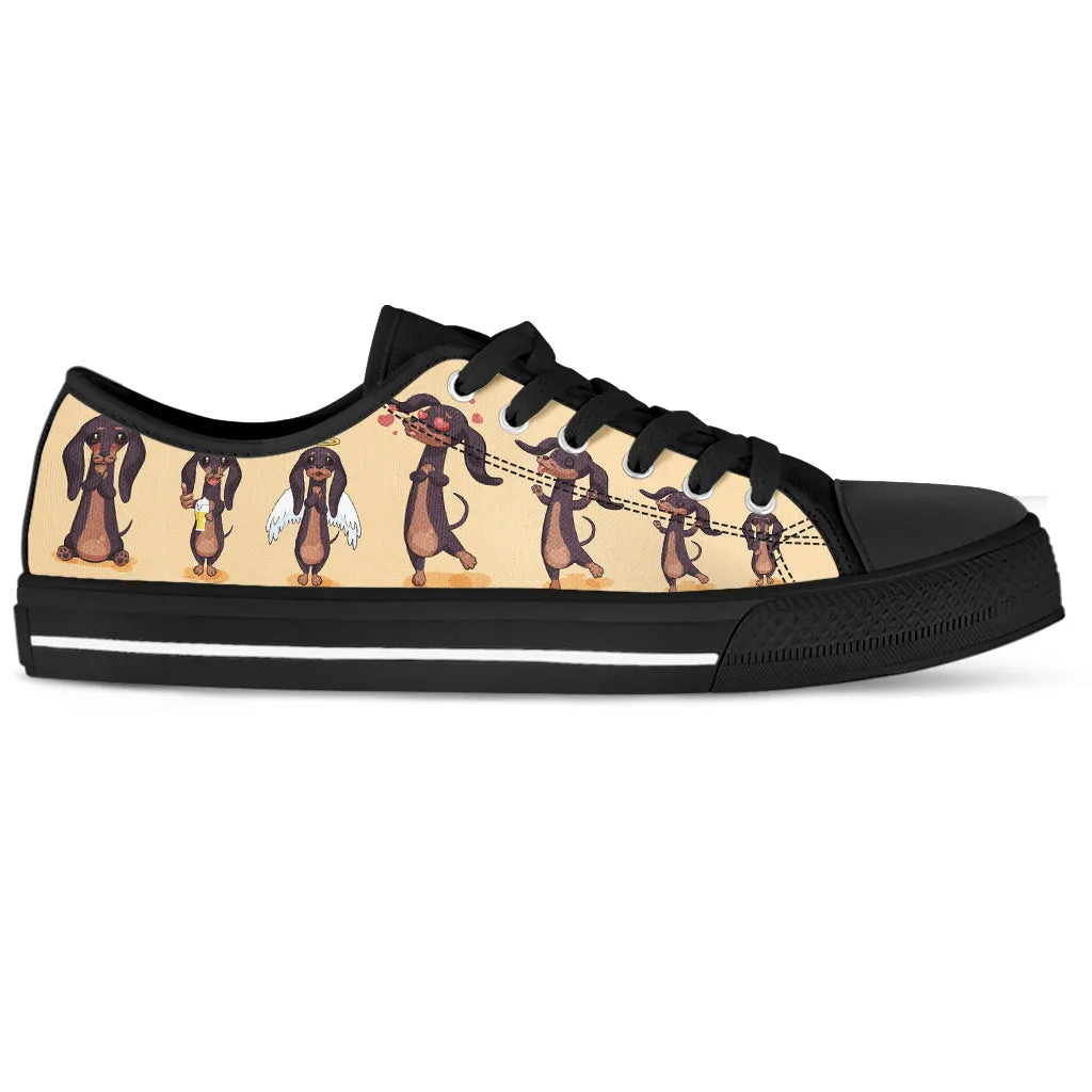 Dancing Dachshund Women's Low Top Sneakers