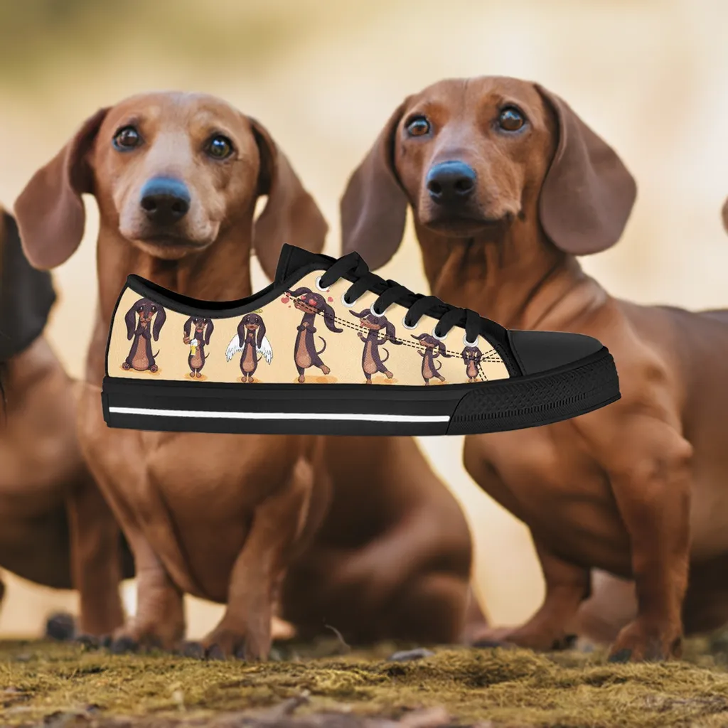 Dancing Dachshund Women's Low Top Sneakers