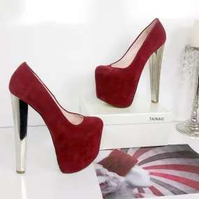 Dark Red Burgundy Platform Heels
