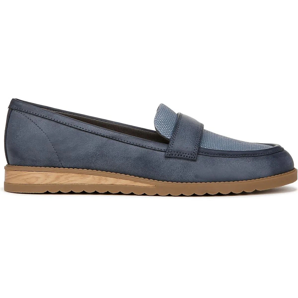 Dr. Scholl's Shoes Womens Jetset Badnd Faux Leather Wedge Loafers