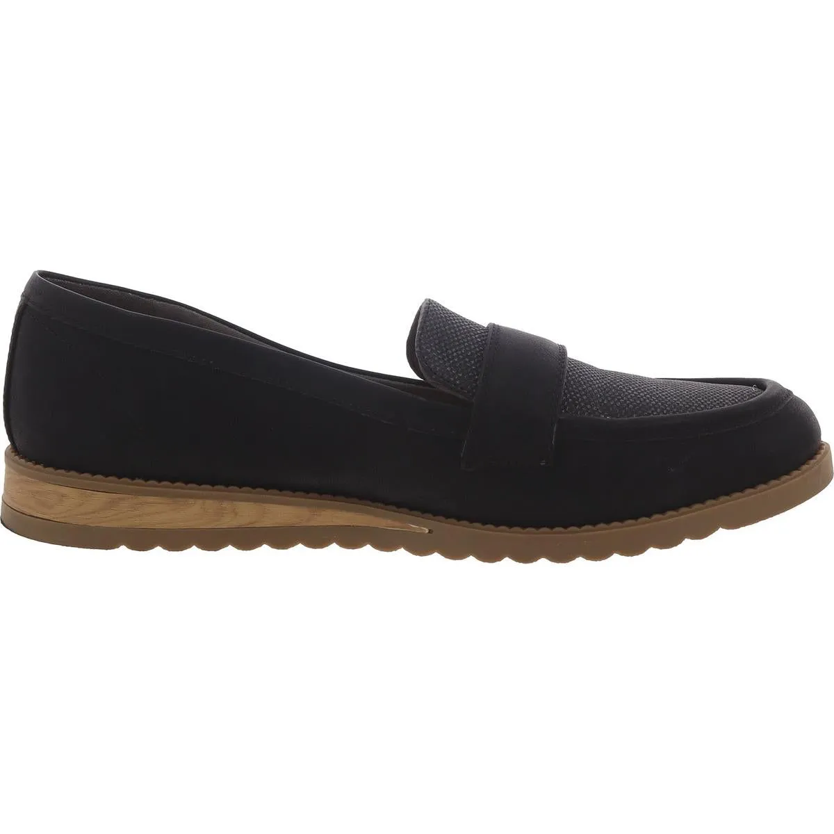 Dr. Scholl's Shoes Womens Jetset Badnd Faux Leather Wedge Loafers