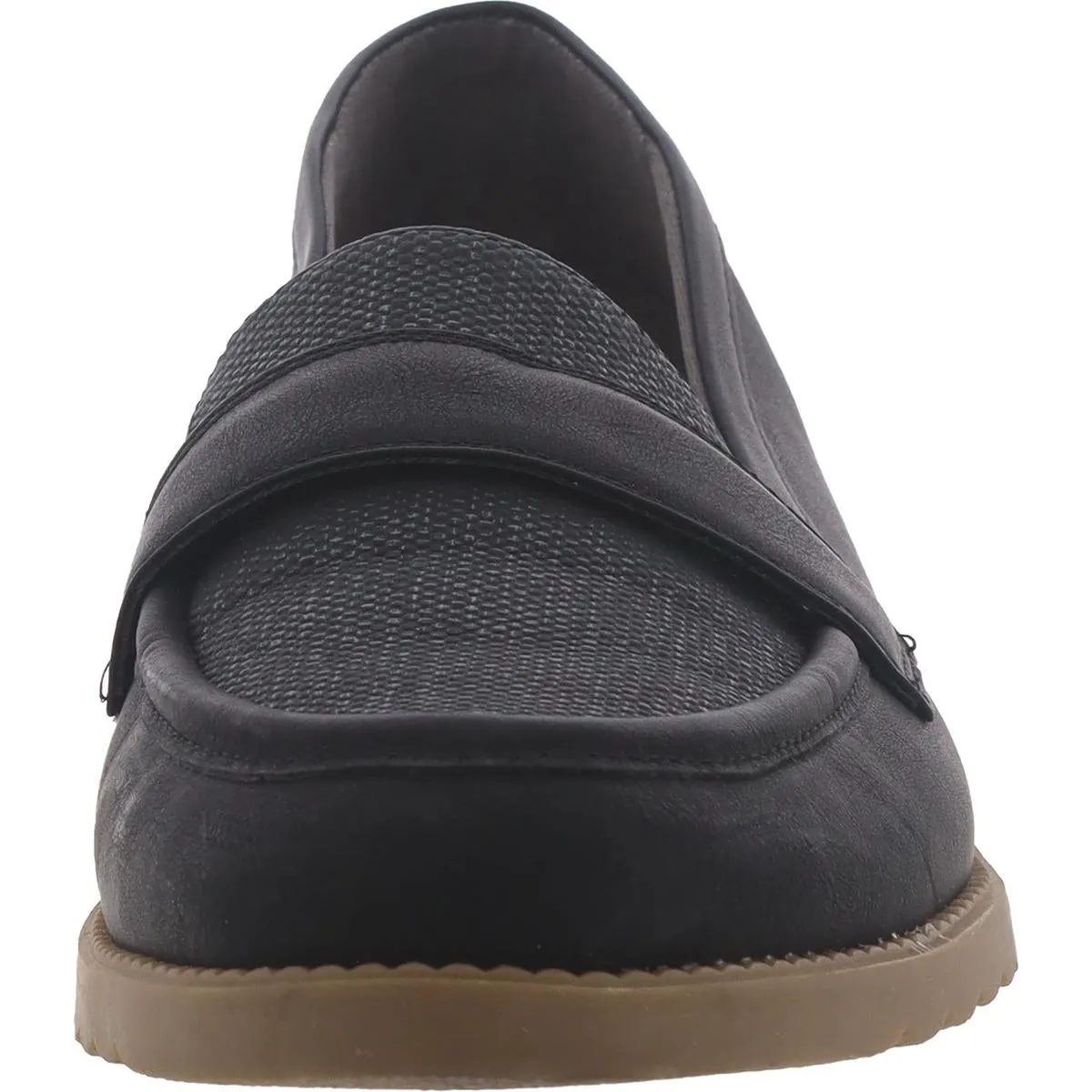 Dr. Scholl's Shoes Womens Jetset Badnd Faux Leather Wedge Loafers