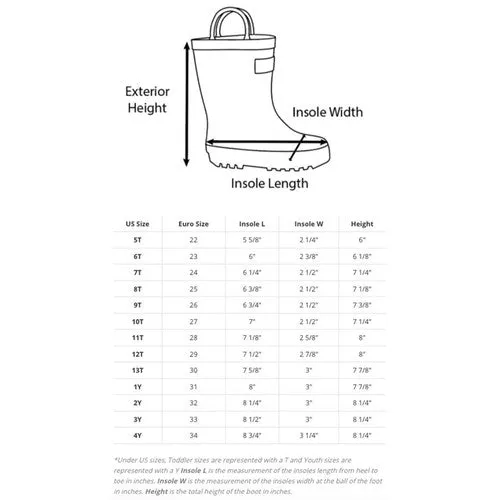 Forest animals loop handle rubber rain boots