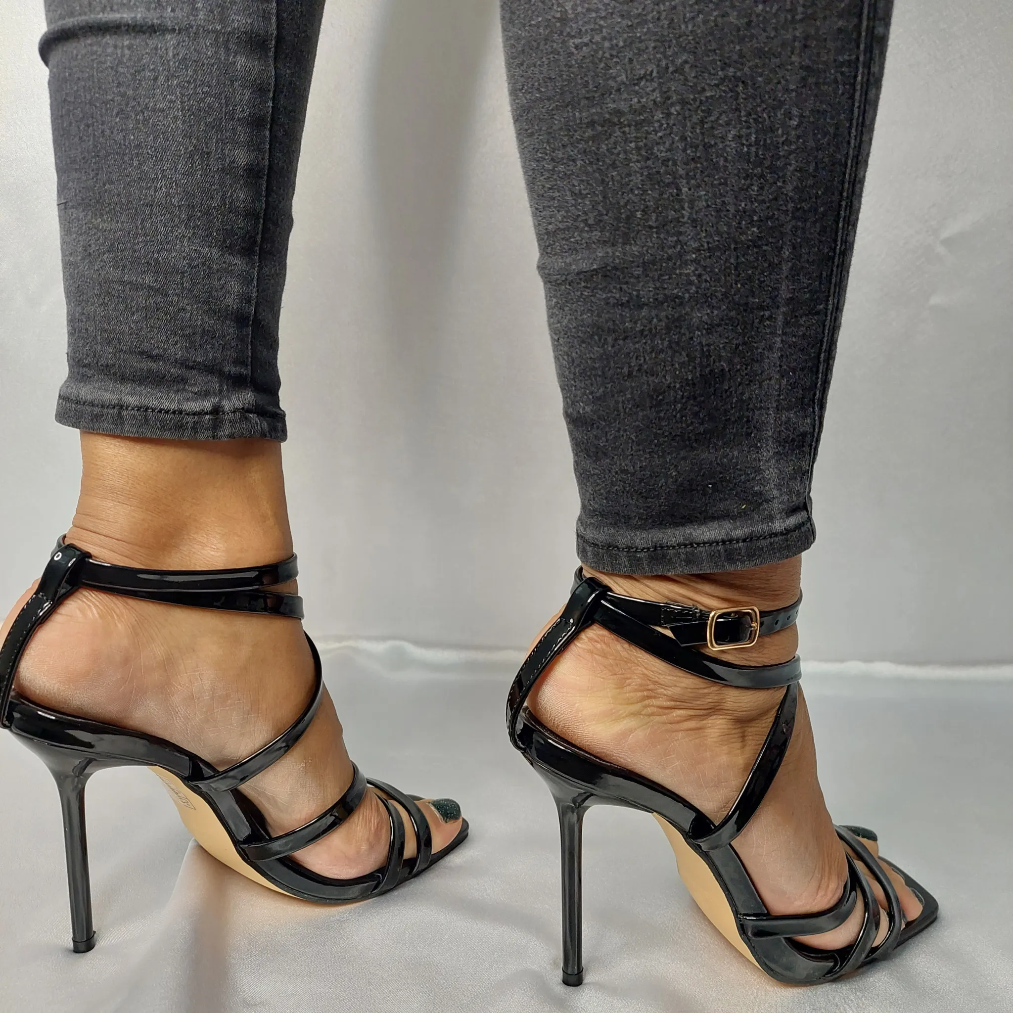 FOXGLOVE STRAPPY SQUARE TOE STILETTO HEEL SANDALS