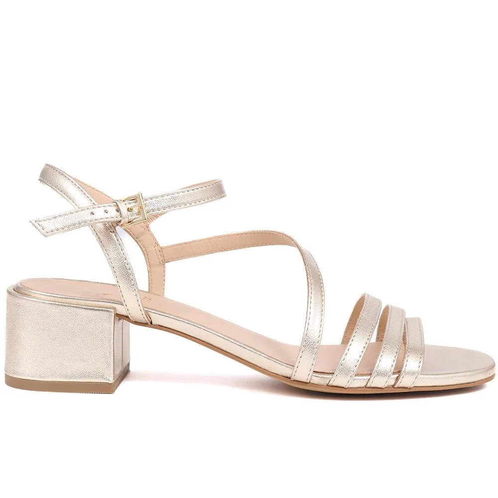 Ginette2 Heeled Leather Sandals - GINETTE2 / 325 061