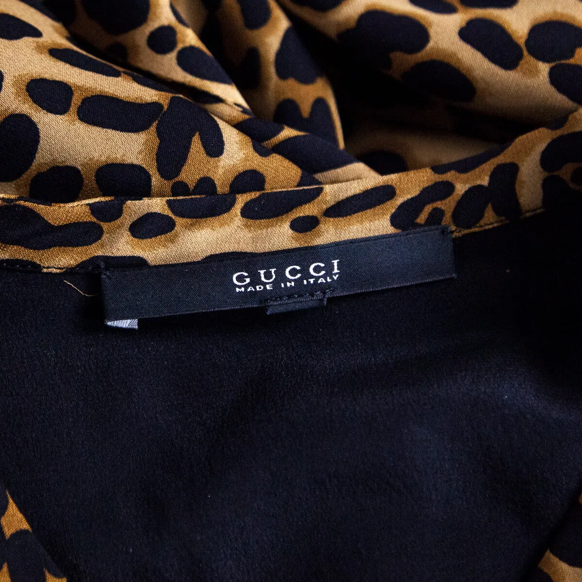Gucci Leopard Print Shirt Dress Size XXS | IT 38