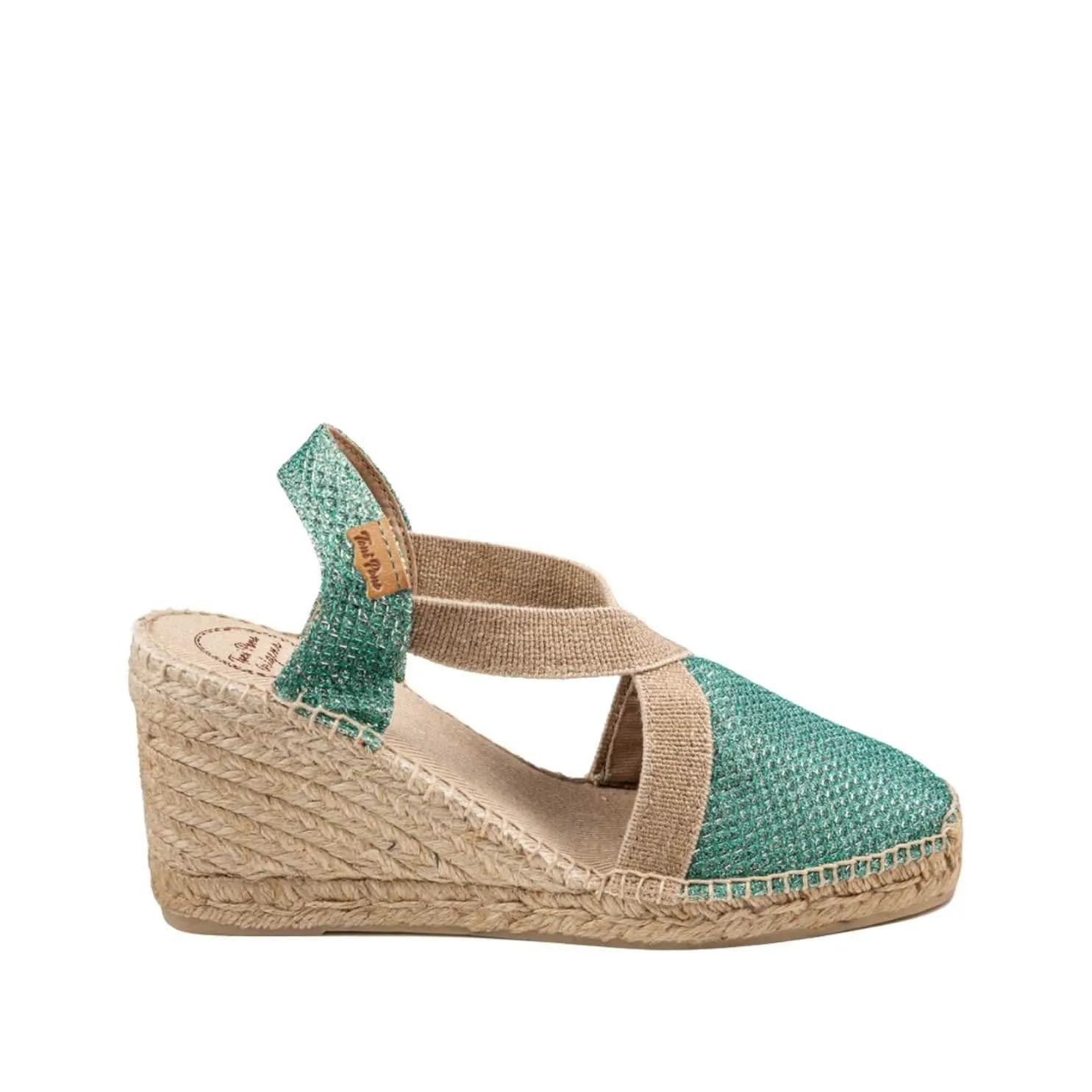 High Heel Metallic Cotton Blend Wedge Espadrille for Women - Triton-7