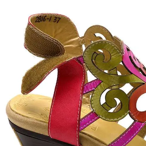 Hook Loop Low Heel Sandals