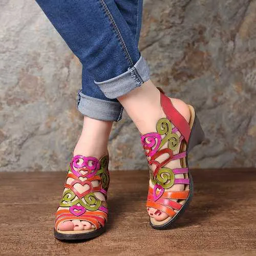 Hook Loop Low Heel Sandals