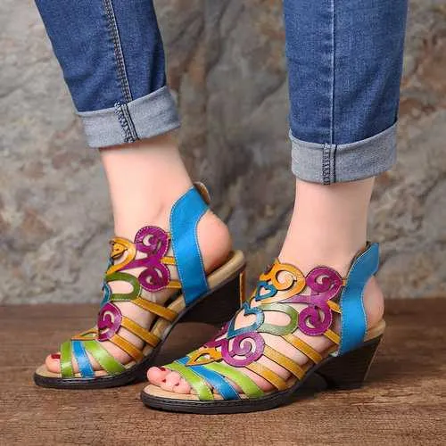 Hook Loop Low Heel Sandals