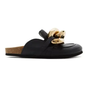 JW Anderson Navy Curb Chain Slipper Loafers