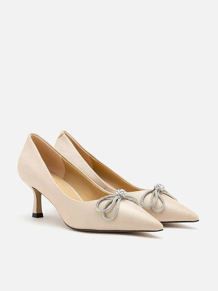 Kendra Crystal Chained Bow Heels
