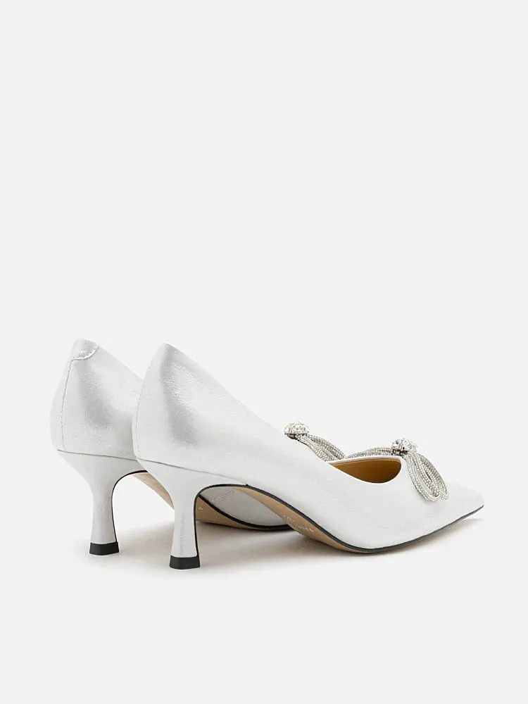 Kendra Crystal Chained Bow Heels