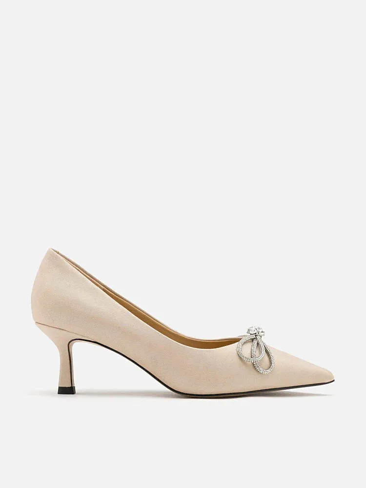 Kendra Crystal Chained Bow Heels