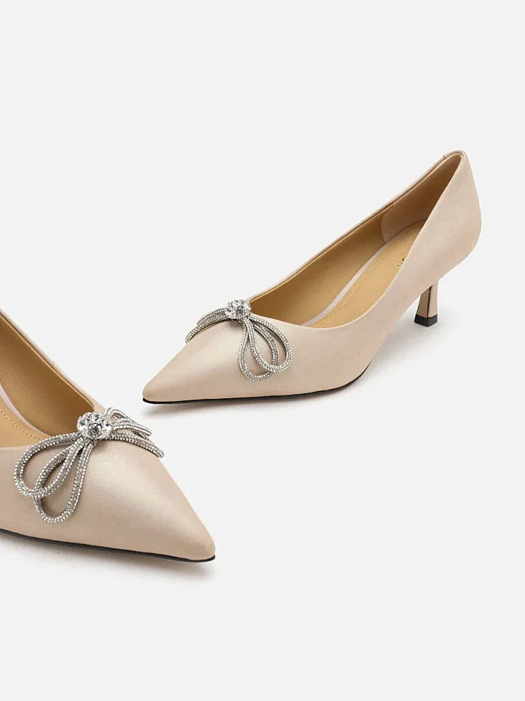 Kendra Crystal Chained Bow Heels