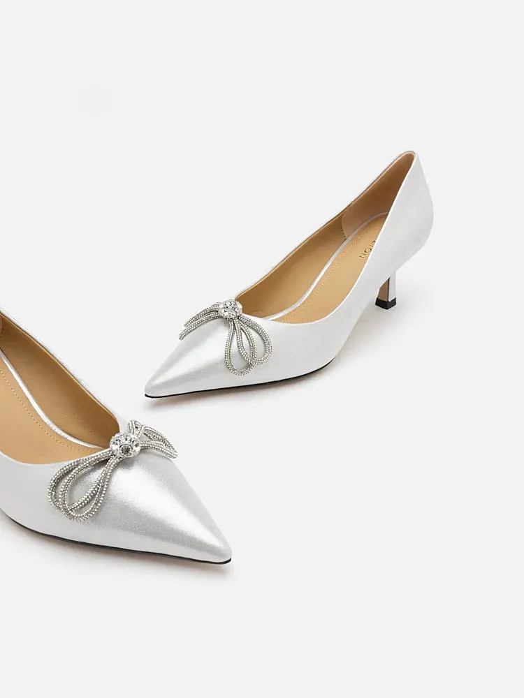 Kendra Crystal Chained Bow Heels