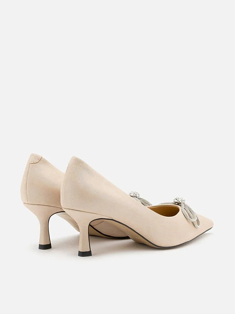 Kendra Crystal Chained Bow Heels