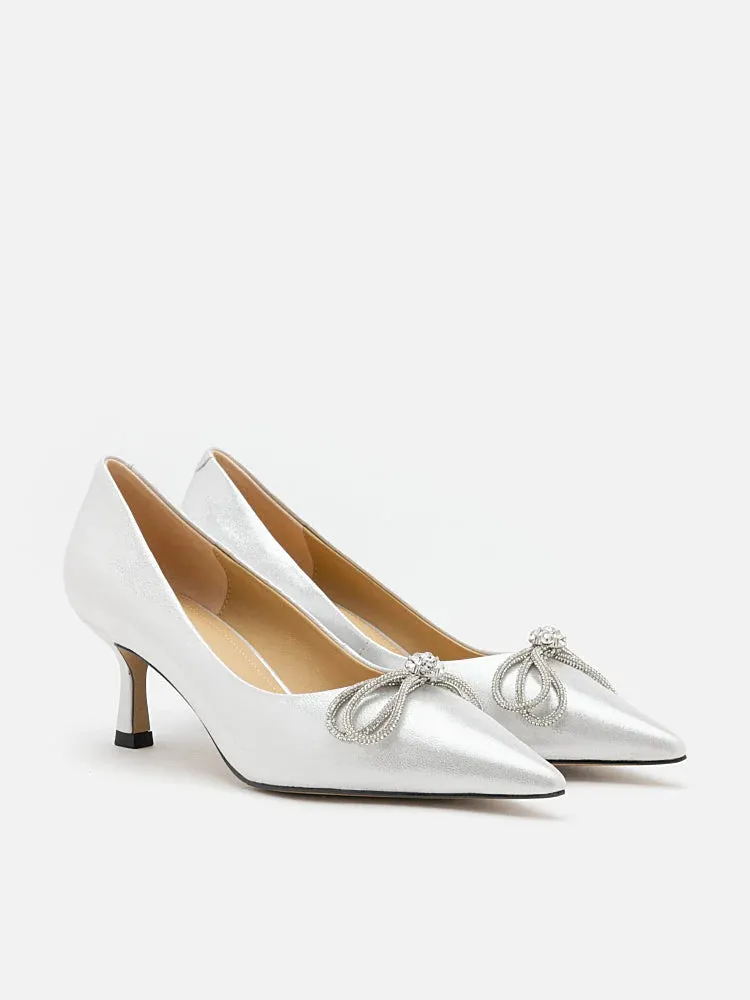 Kendra Crystal Chained Bow Heels