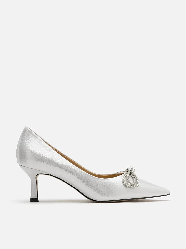 Kendra Crystal Chained Bow Heels
