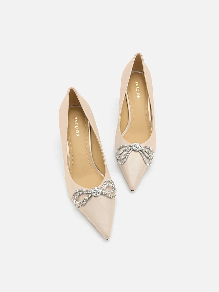 Kendra Crystal Chained Bow Heels