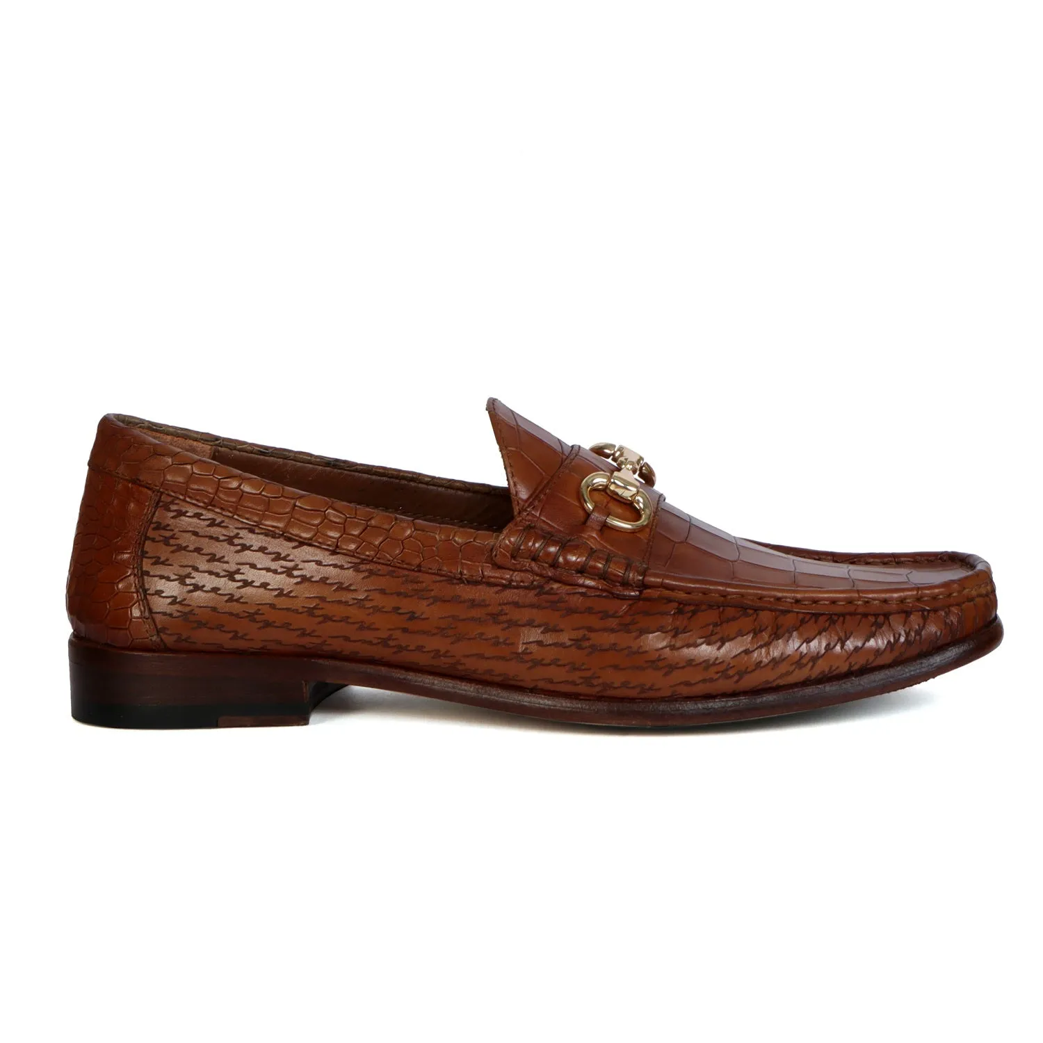 Leather Loafer Customized Tan darker Laser Text