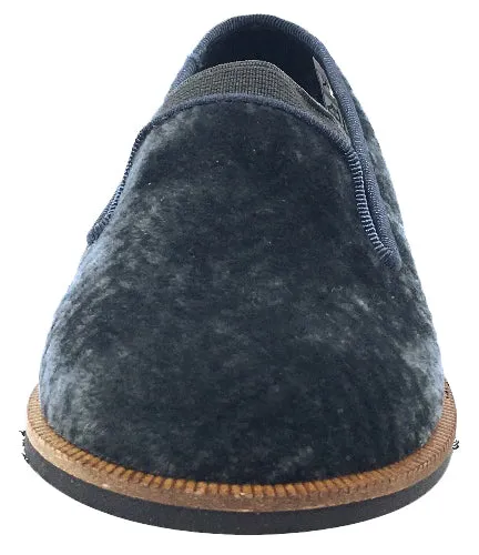 Luccini Boy's and Girl's Slip-On Smoking Loafer (Charcoal Espiga Velvet)